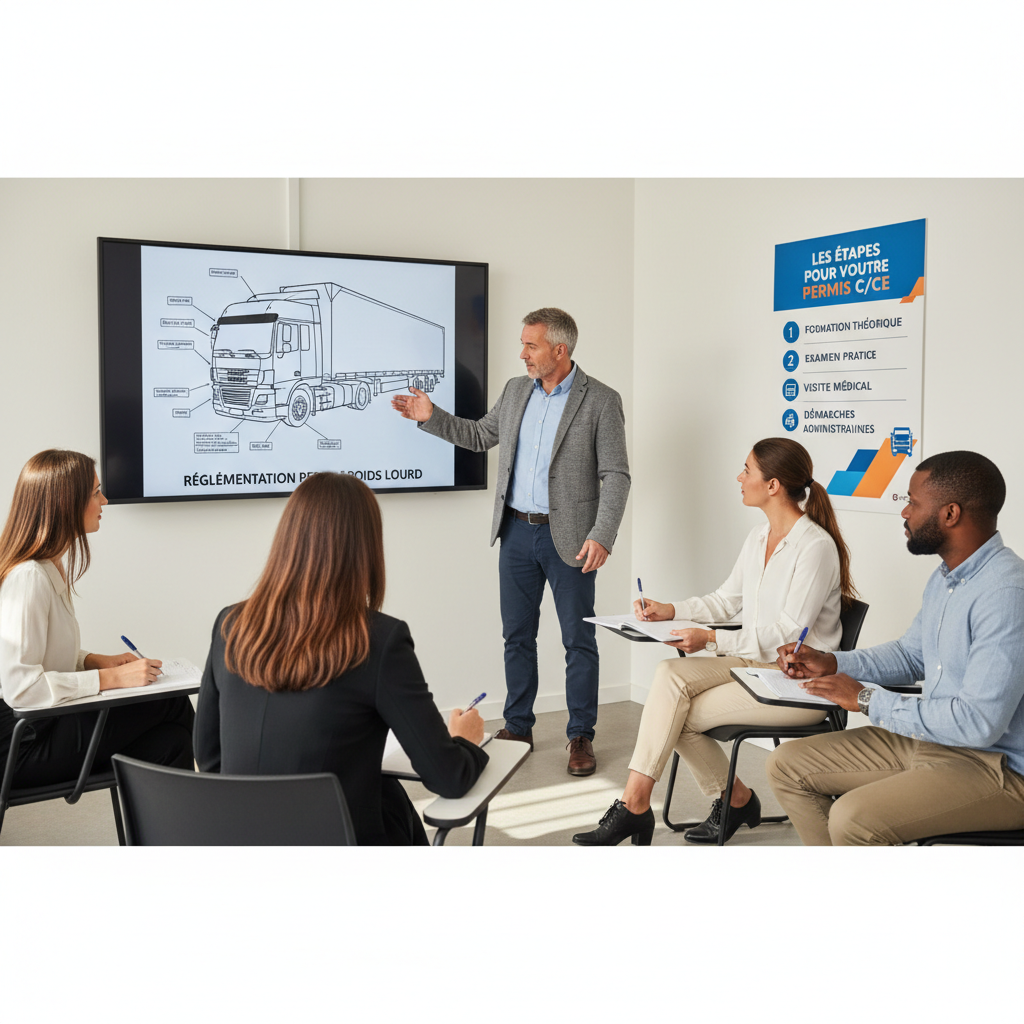 Formation chauffeur poids lourd : guide complet des étapes et exigences